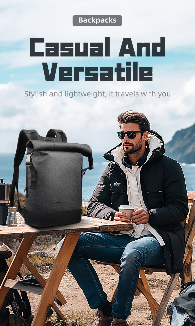URBANTRAIL Rolltop - Multifunctional outdoor rucksack with USB port