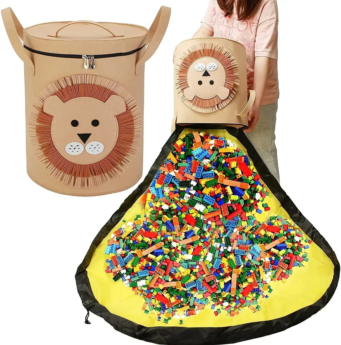 Variant image for Filz Spielzeugspeicherbeutel – Staubdicht, Abnehmbar & Praktisch für Kinderzimmer-4