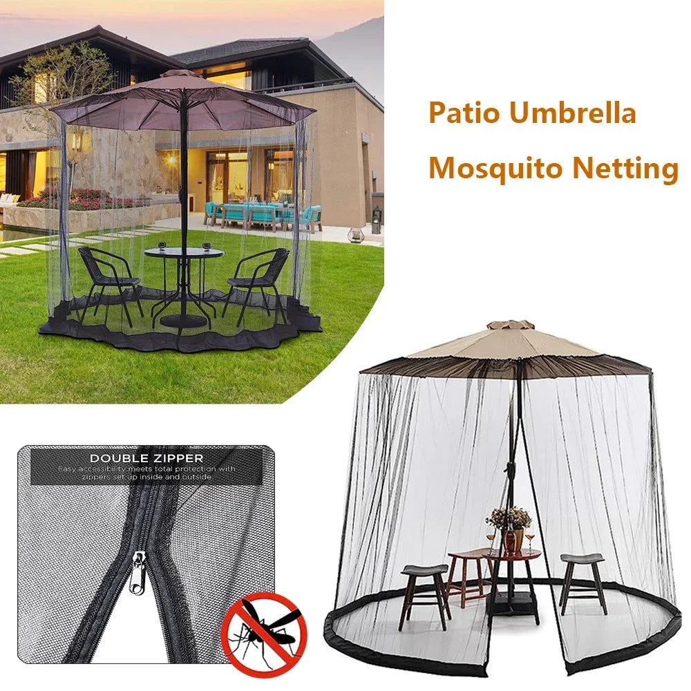 EcoShield Mosquito Net - Mosquito net for parasols up to 4m with zip fastener
