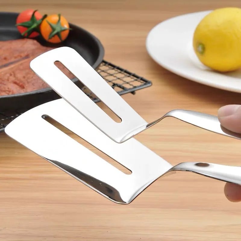 CLAMPSPAT – Stainless Steel Spatula Tongs for BBQ & Kitchen
