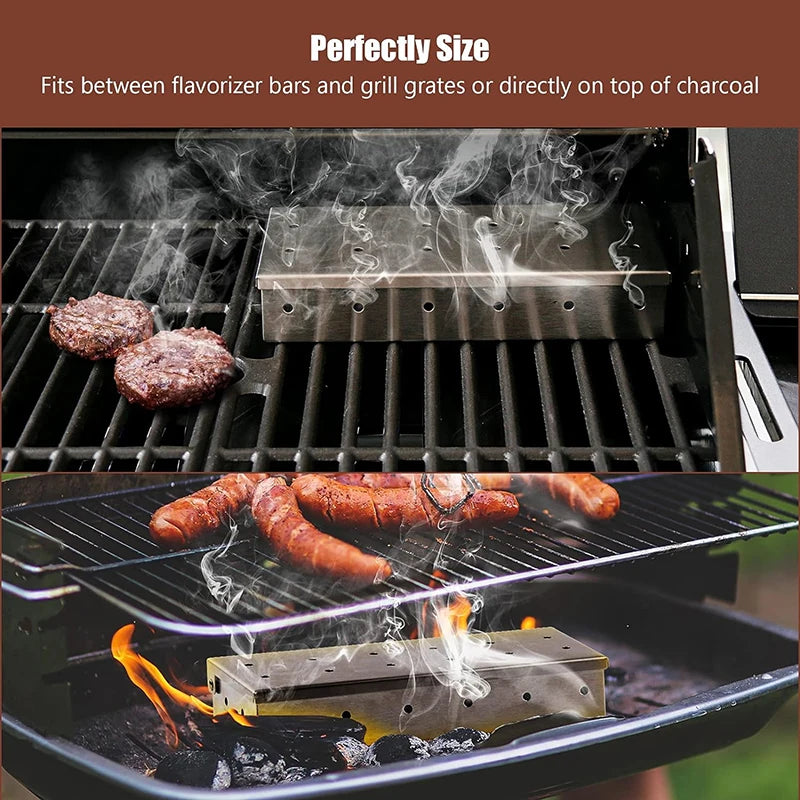 GrillEdge Premium stainless steel smoker box - flavour enhancer for outdoor BBQs