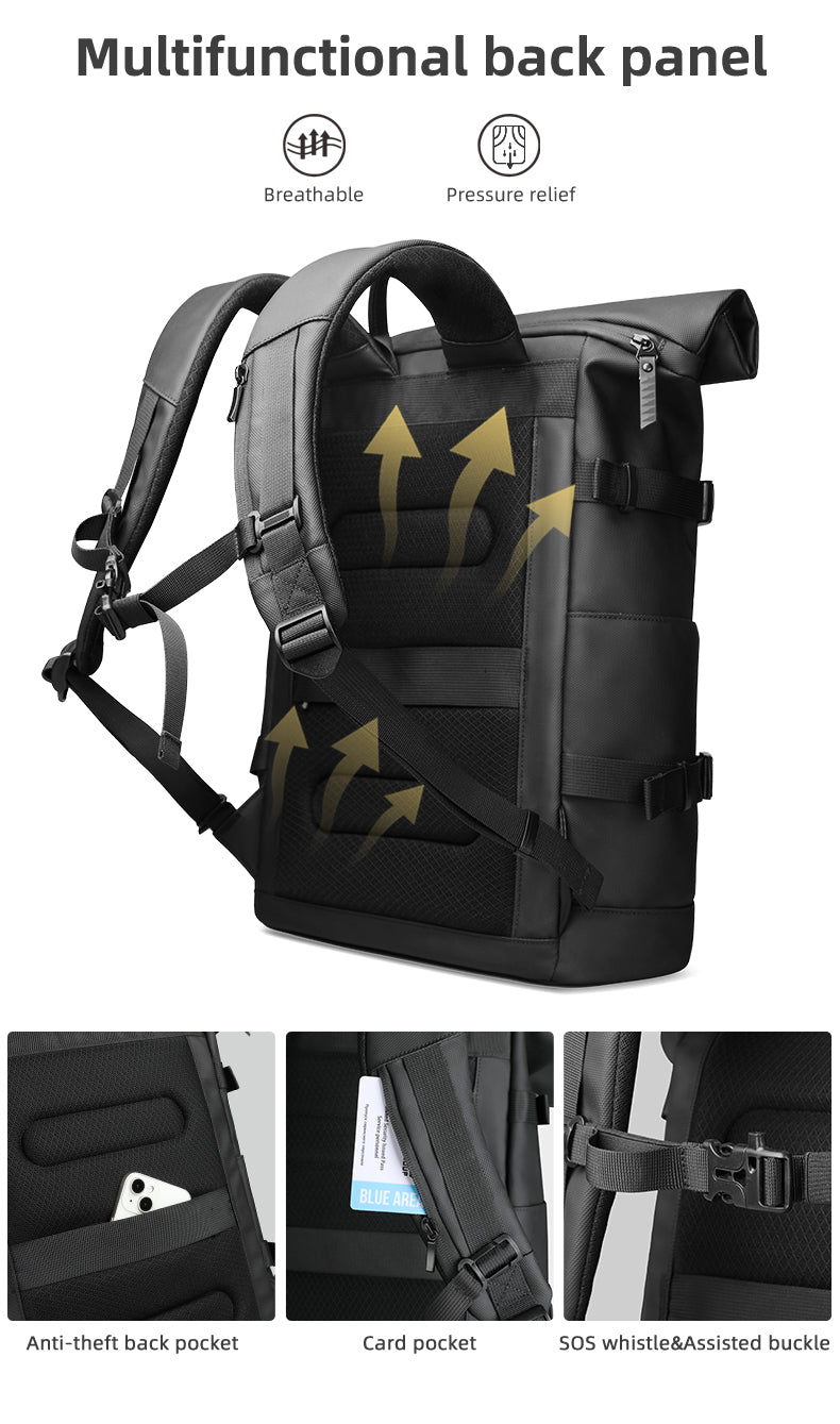 ROLLTRAIL Rugzak – Uitbreidbare outdoor rugzak met groot volume & laptopvak