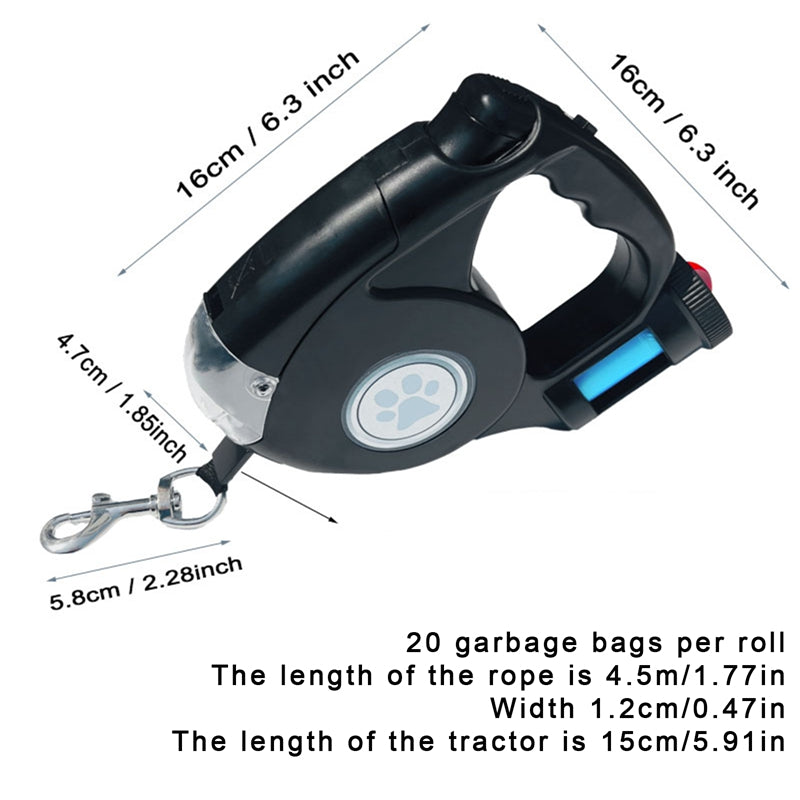 BRIGHTSTRIDE – Guinzaglio per cani LED con torcia integrata per passeggiate sicure
