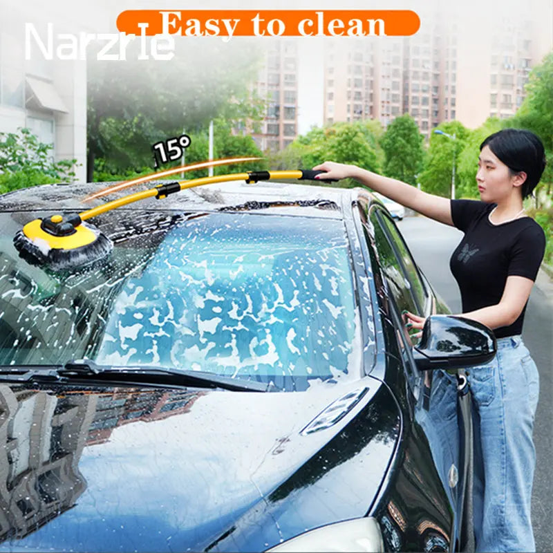 FlexSweep Pro car wash mop - Telescopic chenille cleaning brush