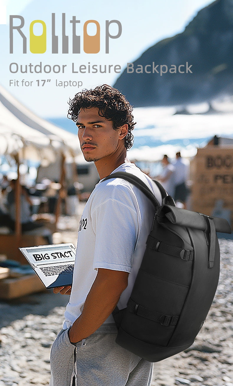 ROLLTRAIL Rugzak – Uitbreidbare outdoor rugzak met groot volume & laptopvak