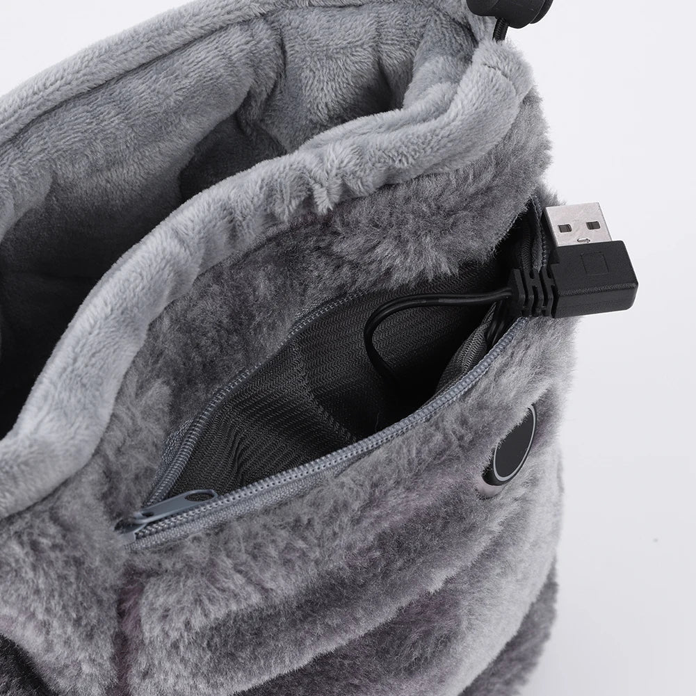 USB Beheizte Hausschuhe Damen Herren - Plüsch Innenpantoffeln Für Warme Füße-6
