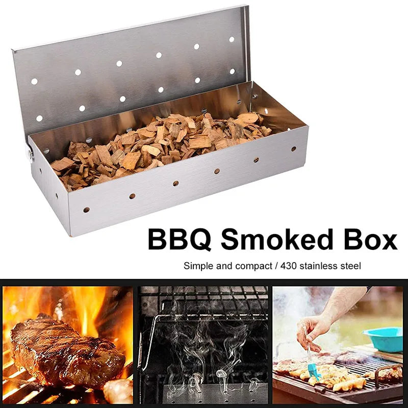 GrillEdge Premium stainless steel smoker box - flavour enhancer for outdoor BBQs