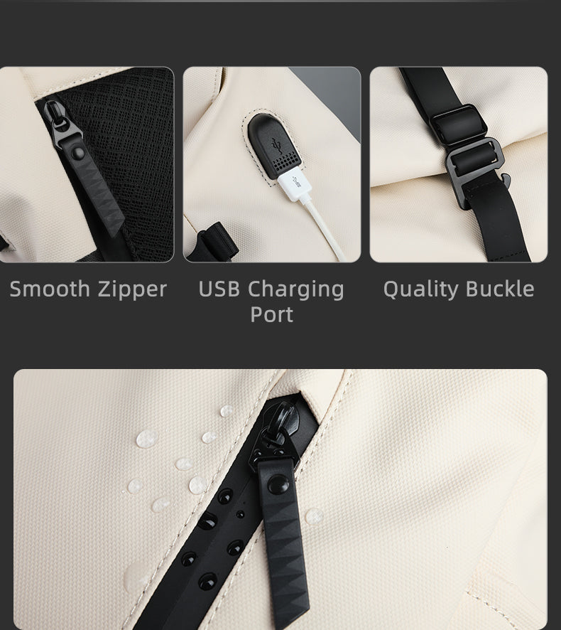 ROLLTRAIL - Expandable roll-top rucksack with laptop compartment & large volume