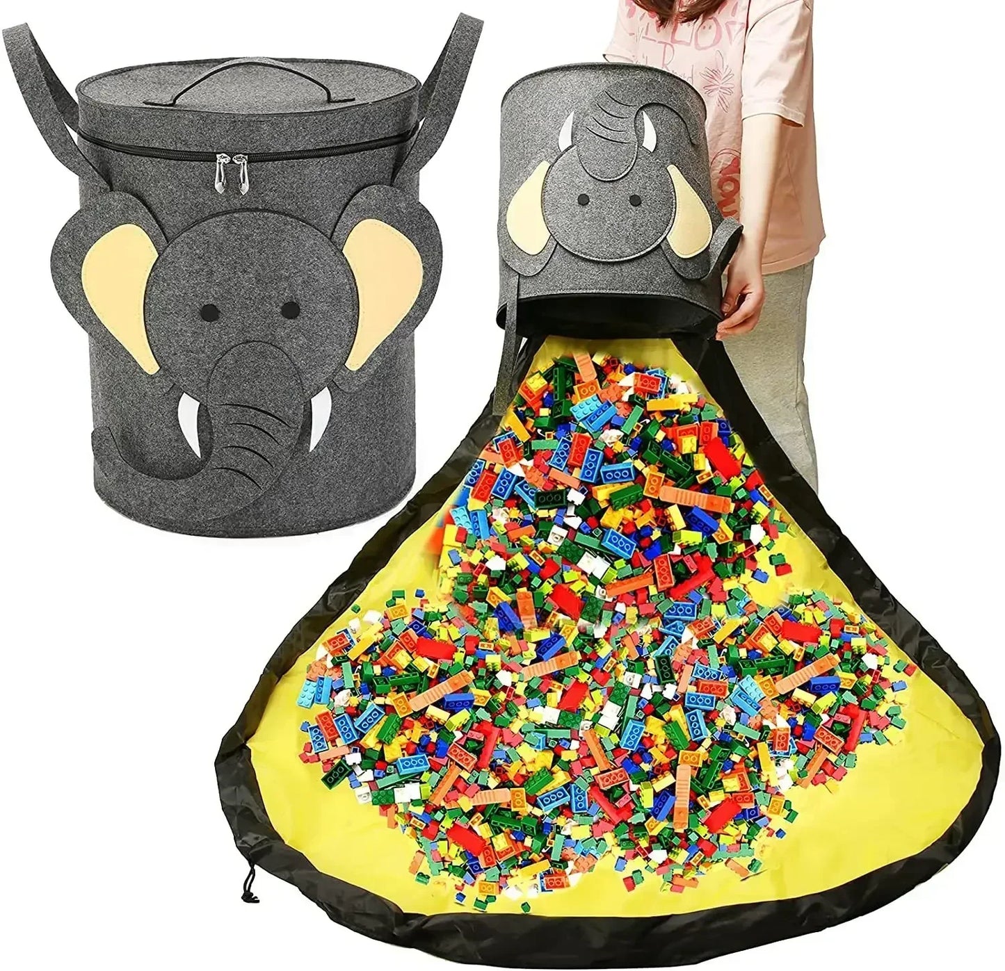 Variant image for Filz Spielzeugspeicherbeutel – Staubdicht, Abnehmbar & Praktisch für Kinderzimmer-1