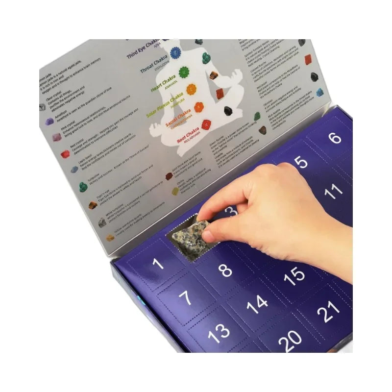CrystalGems – Calendario de Adviento con 24 piedras preciosas reales para jóvenes exploradores
