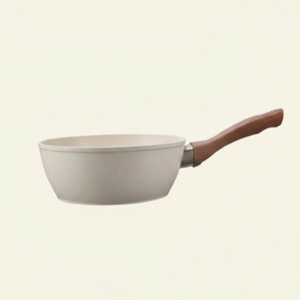 STONIQON - Deep Nonstick Frying Pan with Medical Stone Coating Made of Stainless Steel for Gas and Induction Stoves