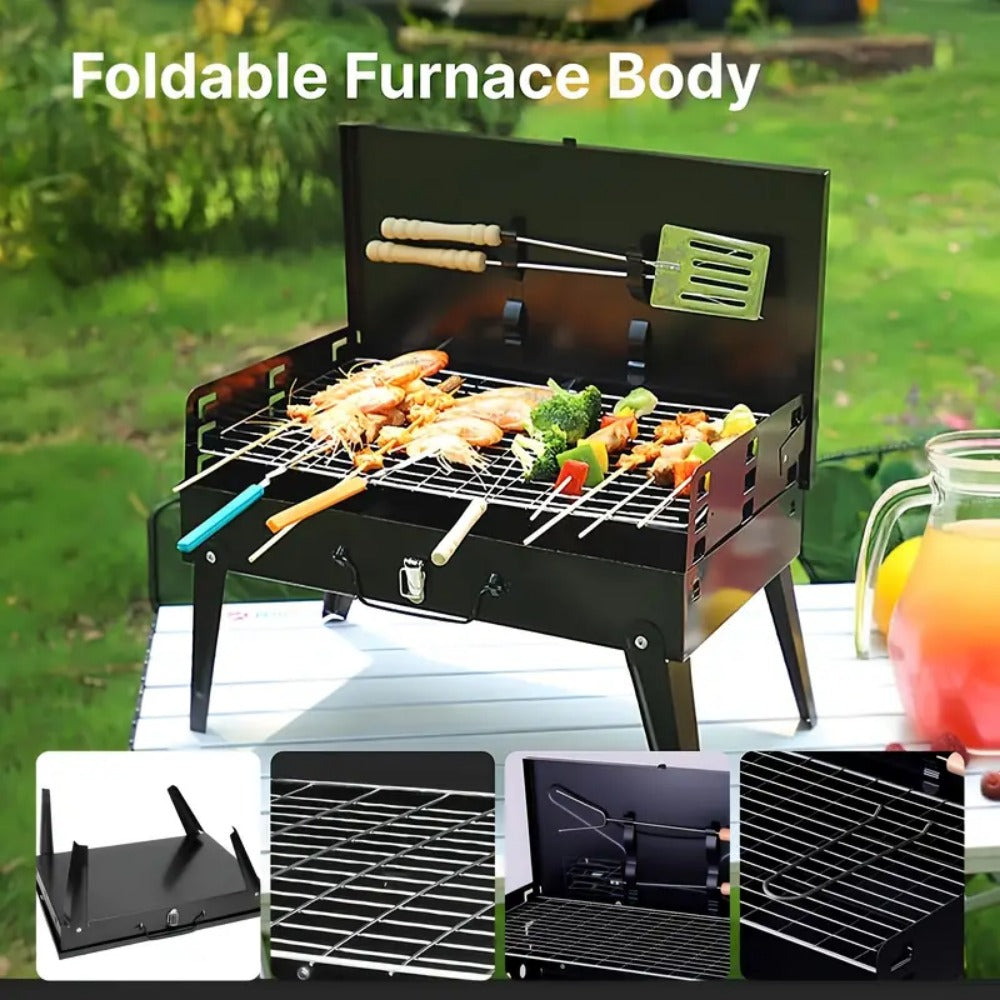 GrillMate Fold - Foldable steel garden barbecue for camping & garden