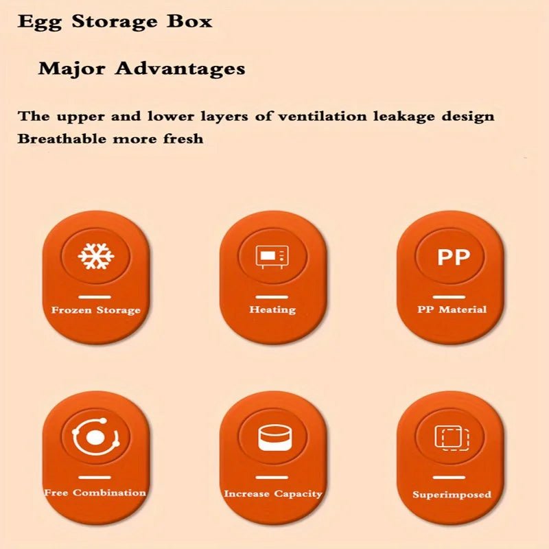 EGGSTACK – 2-Tier Refrigerator Egg Box with Drawers and 32-Egg Capacity
