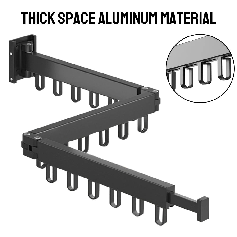 SpaceMax Pull-out clothes horse - Wall-mounted aluminium clothes dryer