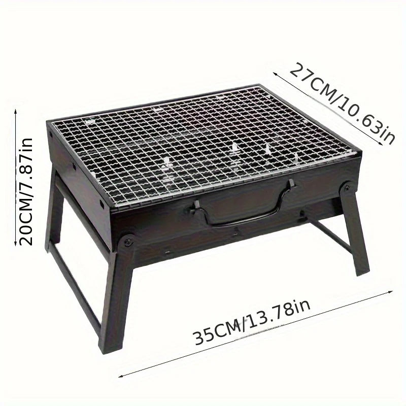 CampFlare stainless steel charcoal barbecue - Compact outdoor barbecue for travelling & camping