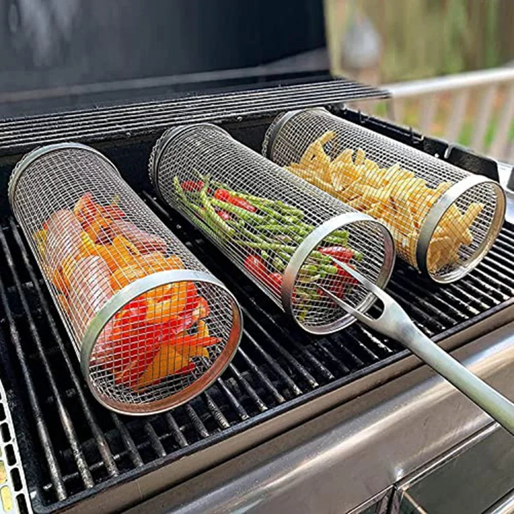 GrillCraft draaibare BBQ-mand – roestvrij staal voor gelijkmatige garing