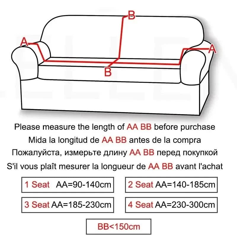 Sofabezug Stretch-Samt Grau Größe L Hochwertiger Sofahusse-6