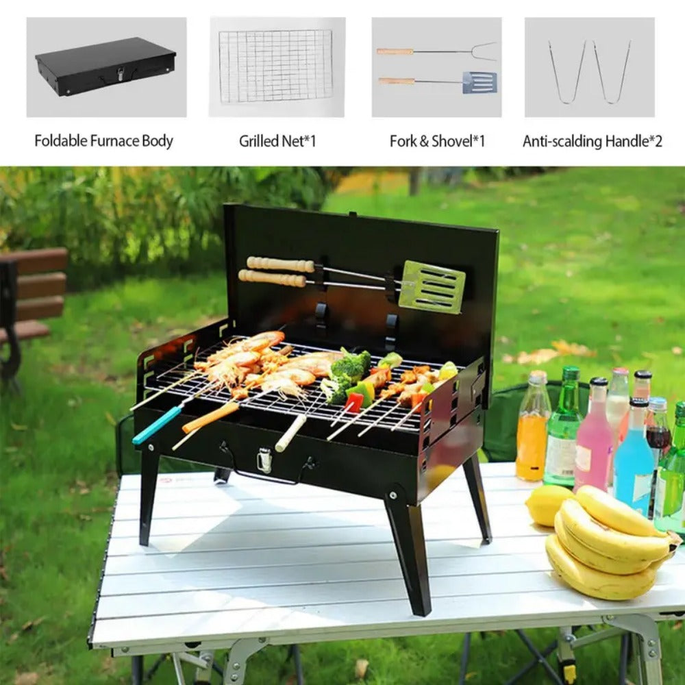 GrillMate Fold - Foldable steel garden barbecue for camping & garden