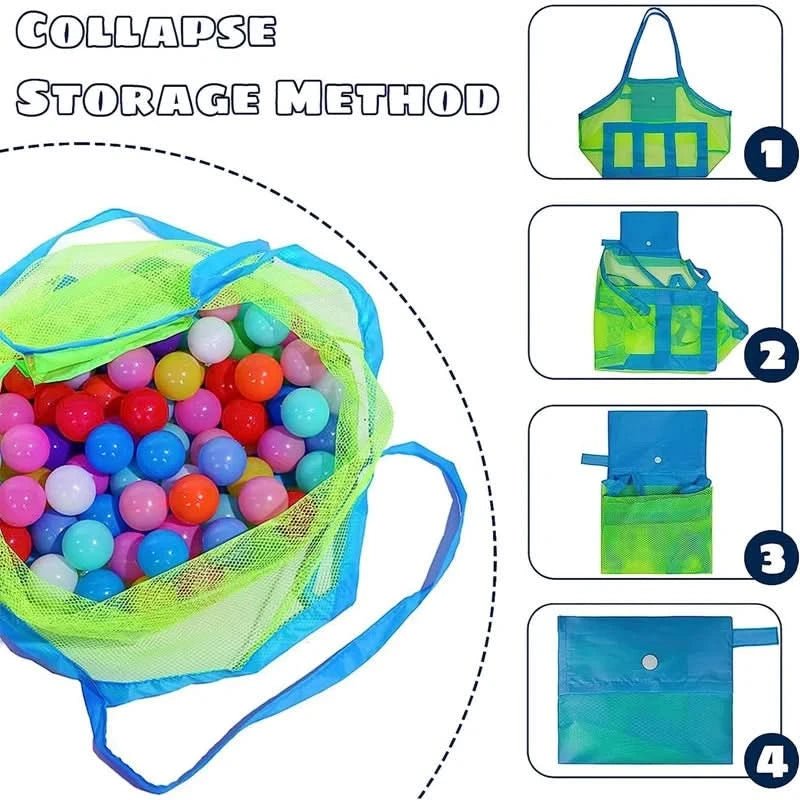 Tragbare Kindertasche aus Mesh – Ideale Aufbewahrung für Spielzeug und Strandutensilien-5