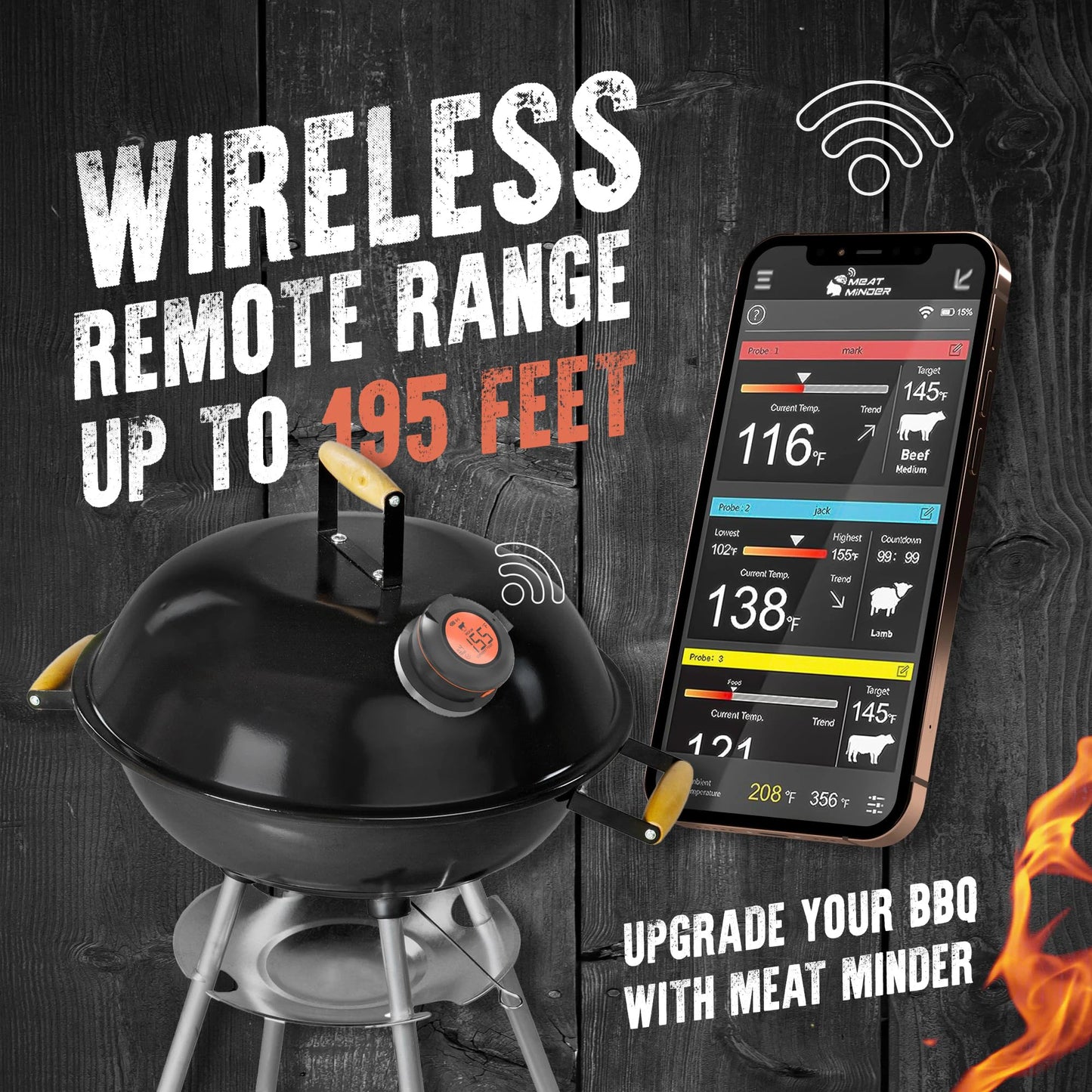 EcoTemp Pro - Cordless meat thermometer for BBQ & grill