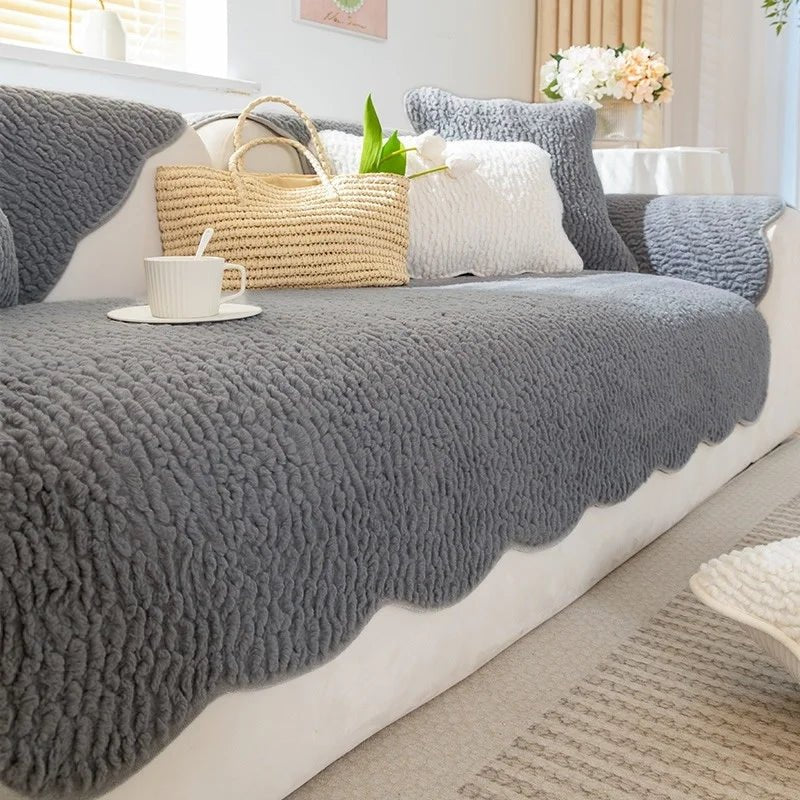 PLUSHCREAM – Thick Tufted Fleece Sofa Throw for Cozy Winter Warmth
