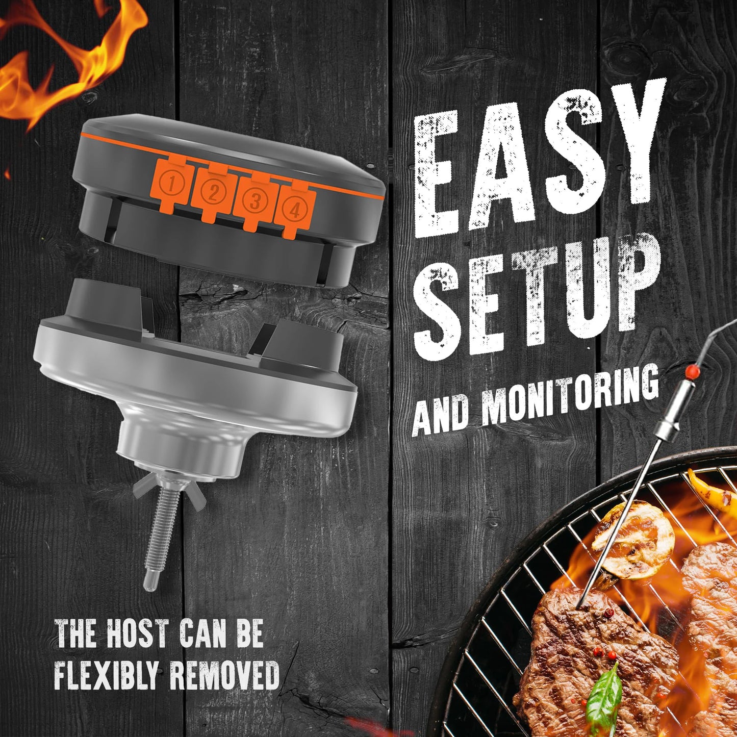 EcoTemp Pro - Cordless meat thermometer for BBQ & grill