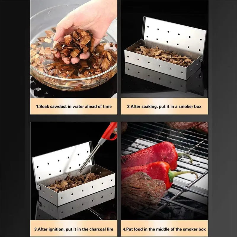 GrillEdge Premium stainless steel smoker box - flavour enhancer for outdoor BBQs