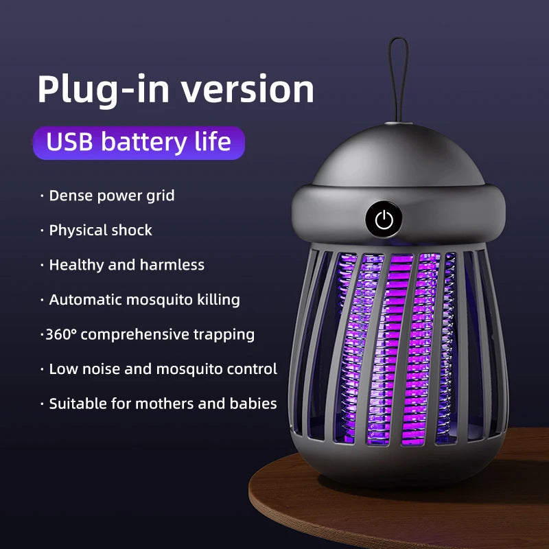 Lámpara Mata Insectos LumaGuard – Eliminador de Mosquitos con Luz UV y Descarga de 3000V