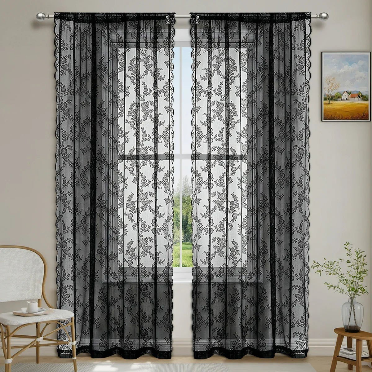 ROSALACE – Romantic Rose Lace Curtain