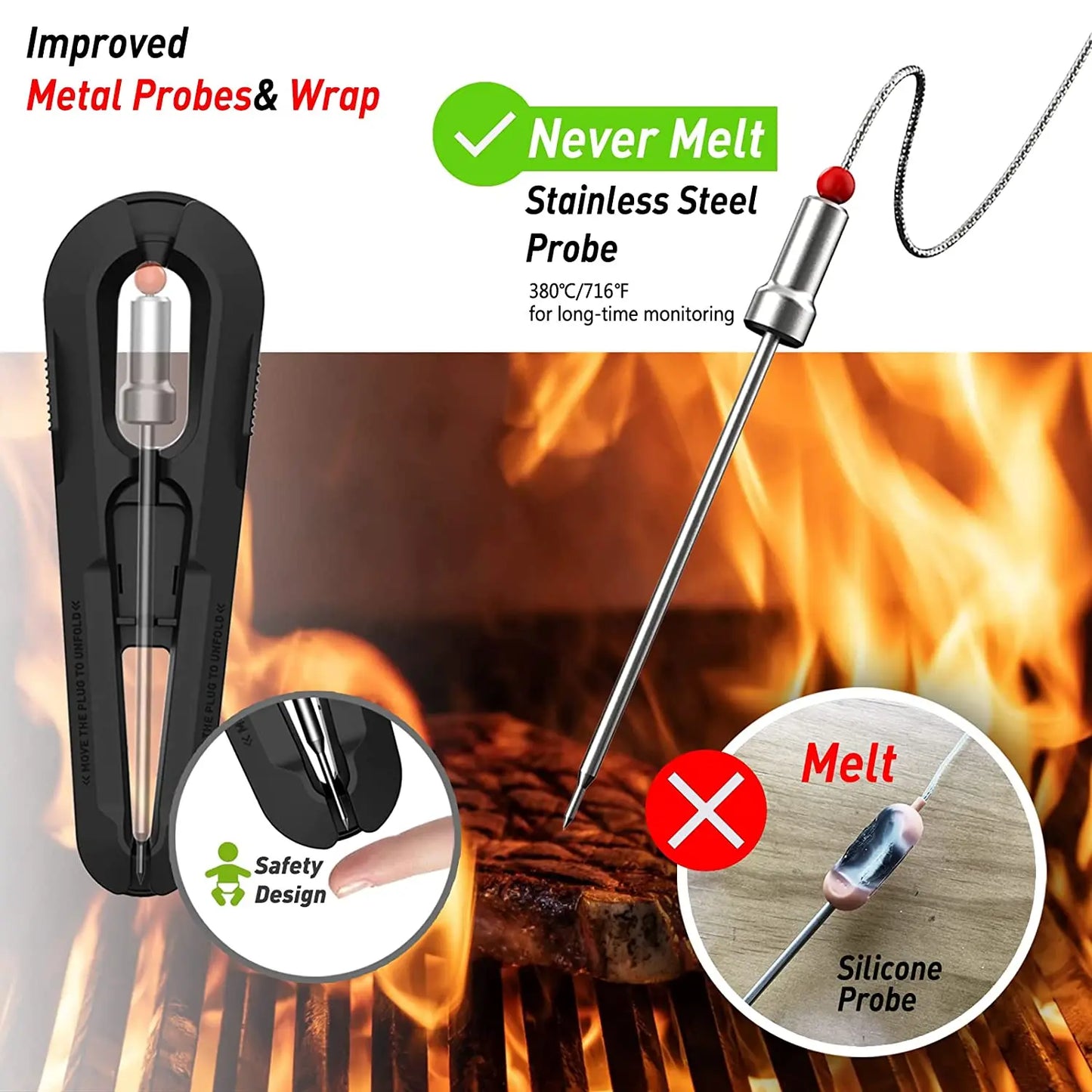EcoTemp Pro - Cordless meat thermometer for BBQ & grill