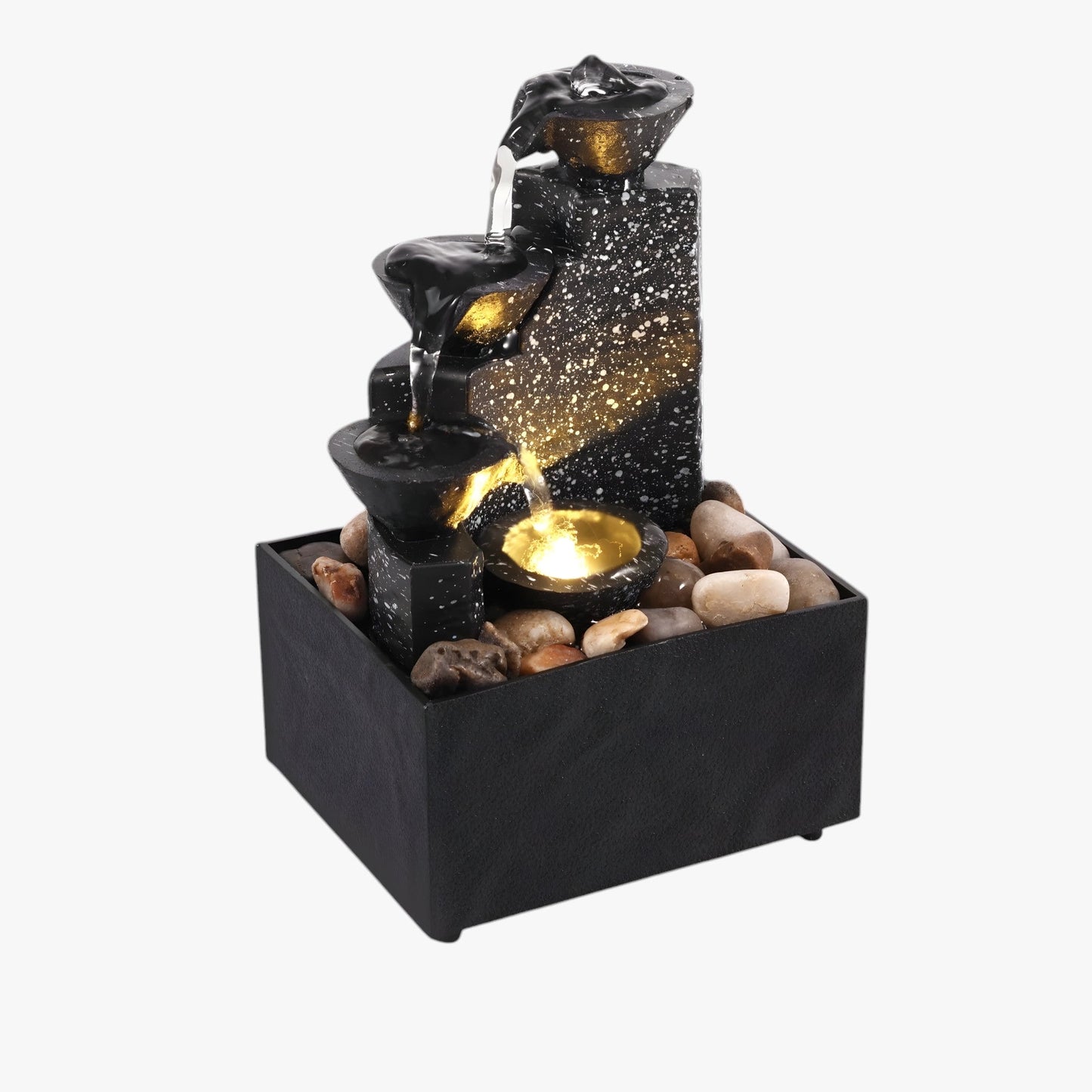 Entspannender Wasserfall Brunnen für Zuhause und Büro mit LED-Beleuchtung – Kompakt & Beruhigend-1