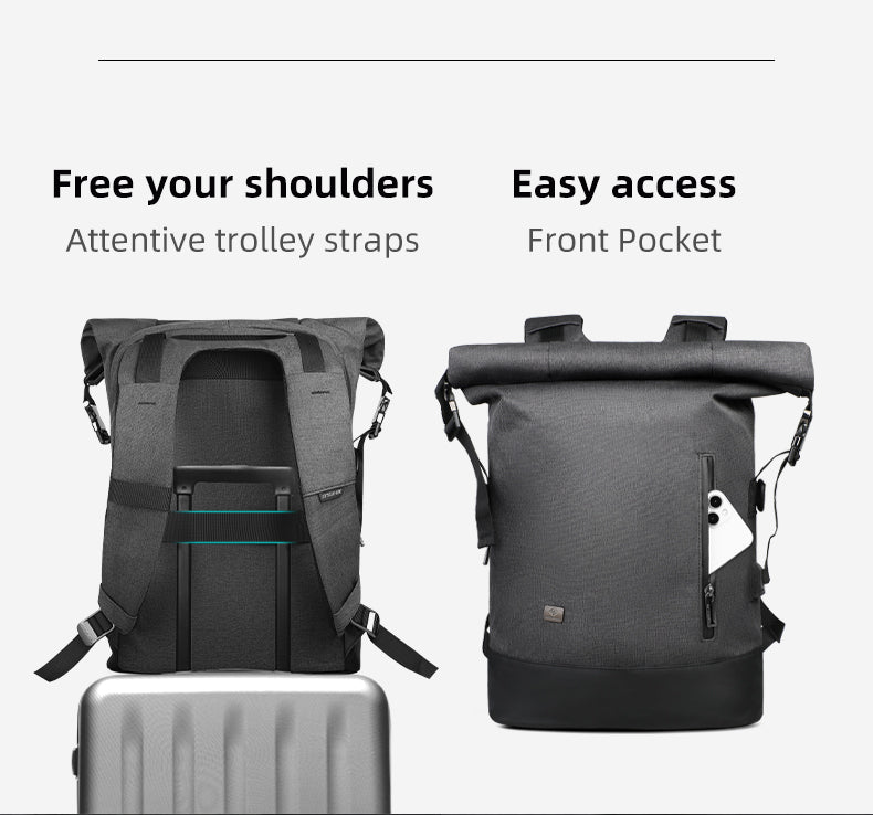 URBANTRAIL Rolltop - Multifunctional outdoor rucksack with USB port