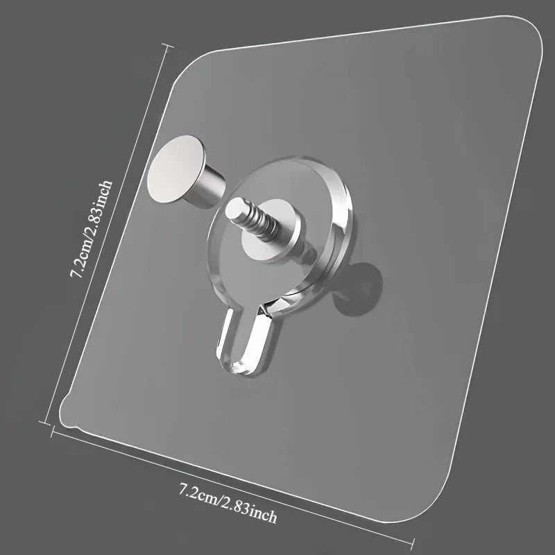 TRACELESS – Residue-Free Wall Hooks, 10 Pieces, Transparent & Strong