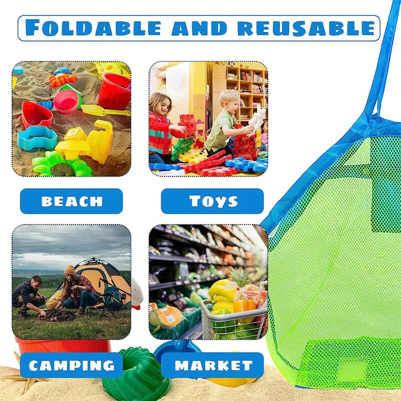 Tragbare Kindertasche aus Mesh – Ideale Aufbewahrung für Spielzeug und Strandutensilien-4