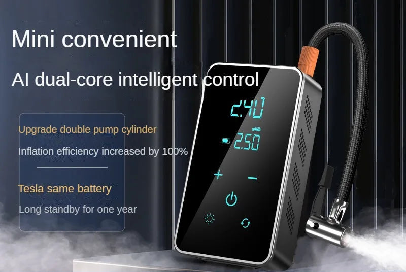 Tragbare Akku Luftpumpe 150psi mit Touchscreen - Elektrische Fahrradpumpe für Auto und Motorrad-3