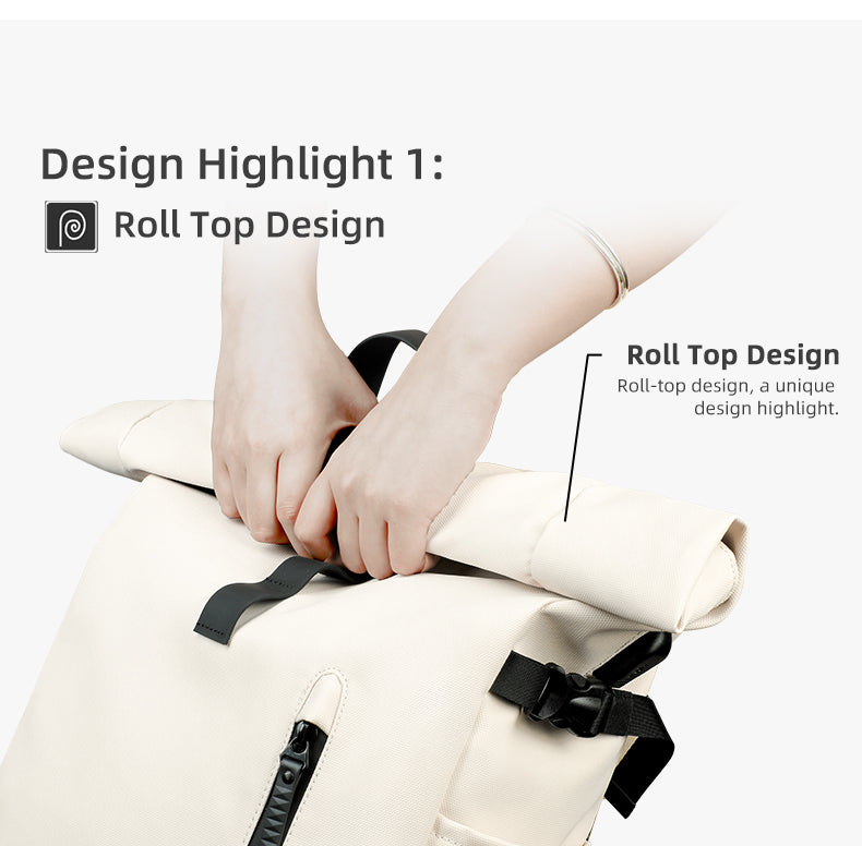ROLLTRAIL - Expandable roll-top rucksack with laptop compartment & large volume