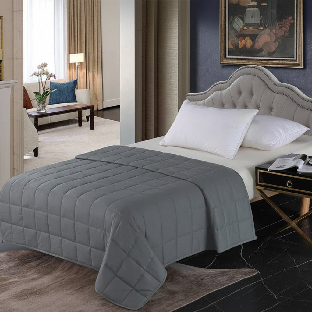 CalmiBlanket – Hochwertige Baumwoll Gewichtsdecke für besseren Schlaf