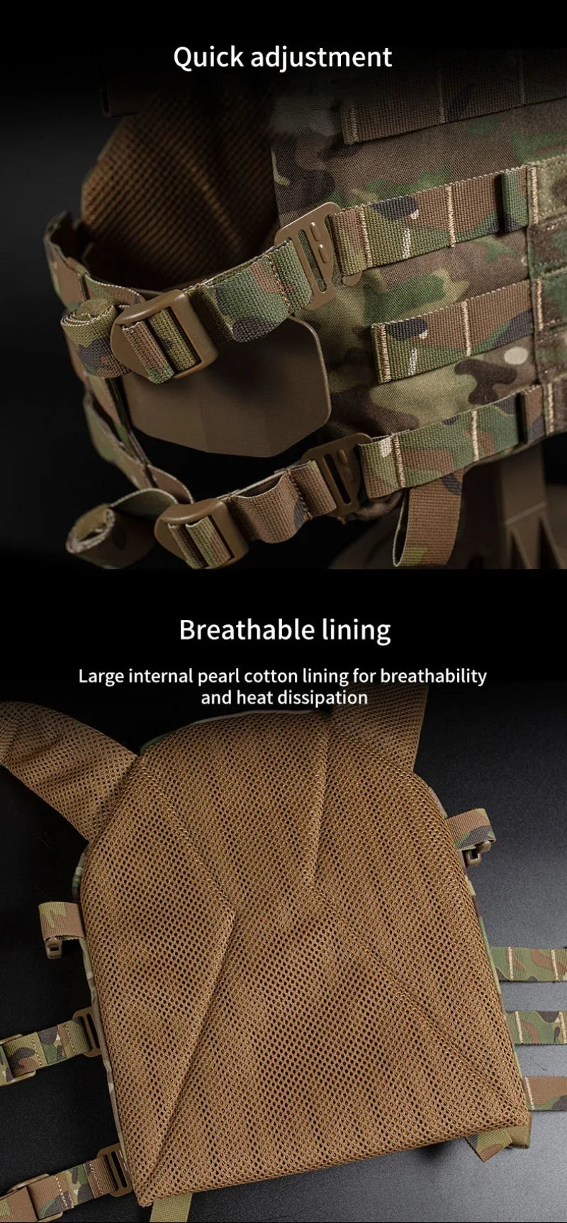 TACTICAL ARMOR CARRIER - Modular protective waistcoat with laser-cut MOLLE & quick-release system
