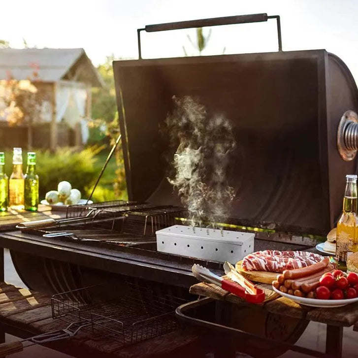 GrillEdge Premium stainless steel smoker box - flavour enhancer for outdoor BBQs
