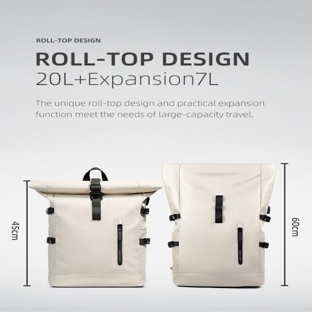 ROLLTRAIL – Mochila rolltop extensible con compartimento para portátil y gran capacidad