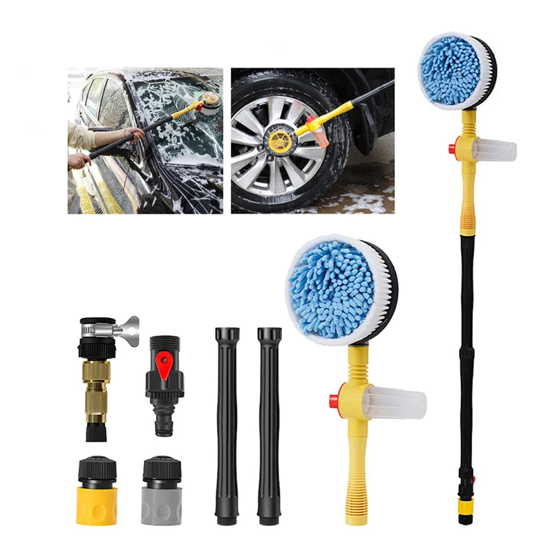 PowerClean 360° car wash set - Rotating, water-powered brush