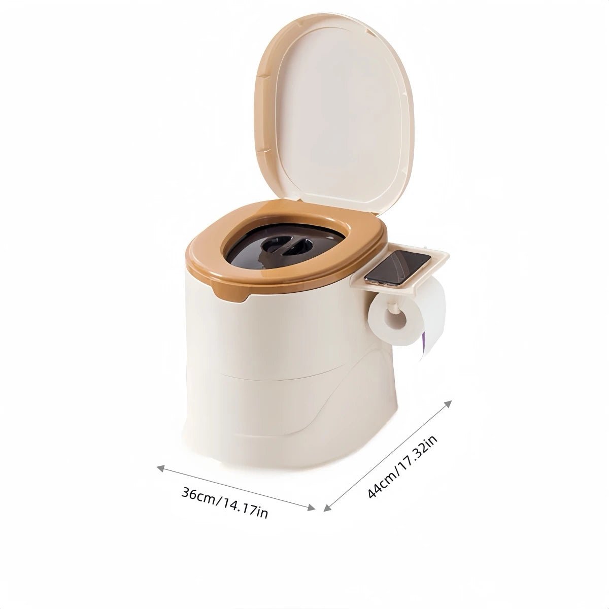 CARELUXE – Portable emergency toilet with paper holder and odor protection
