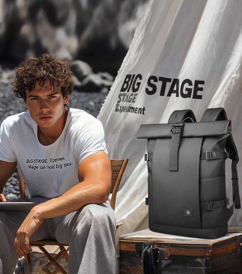 ROLLTRAIL Rugzak – Uitbreidbare outdoor rugzak met groot volume & laptopvak