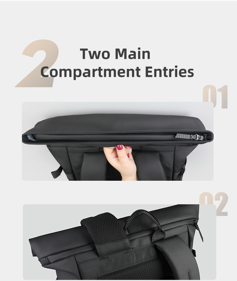 ROLLTRAIL Rugzak – Uitbreidbare outdoor rugzak met groot volume & laptopvak