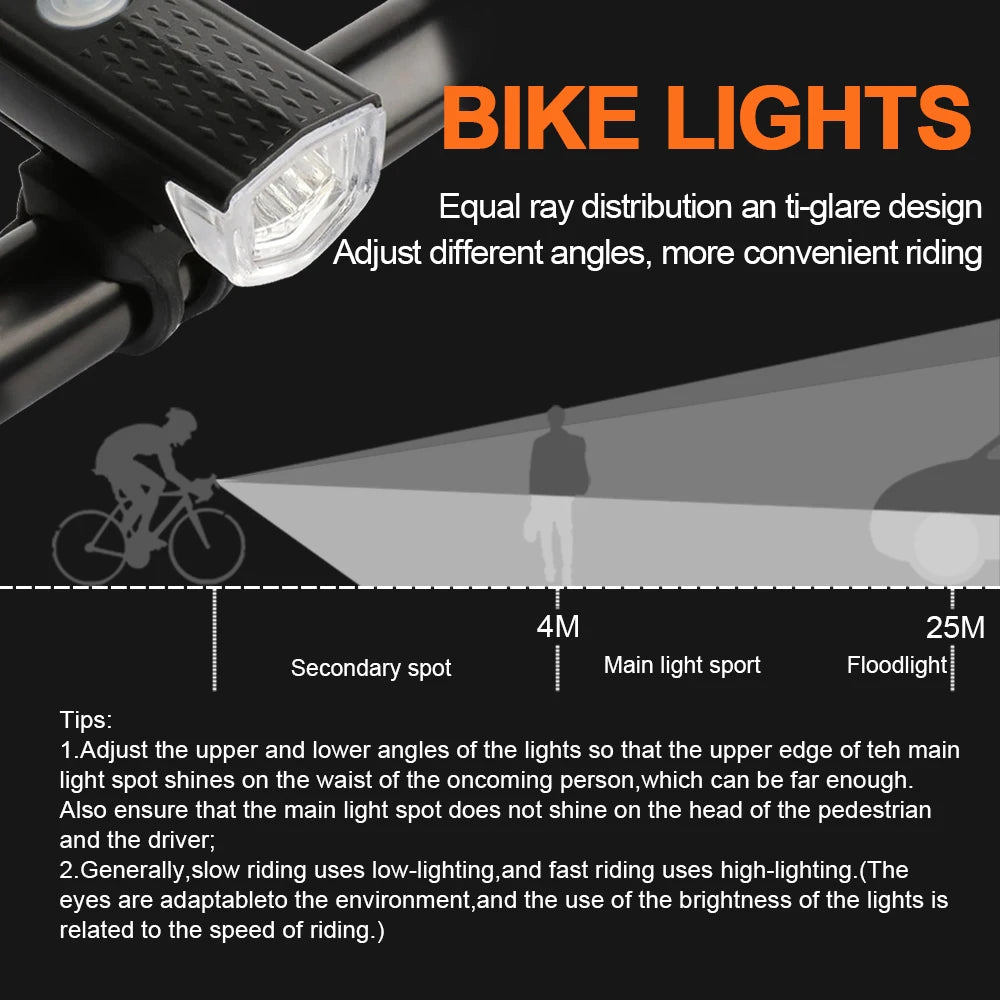 Wiederaufladbares USB Fahrradlicht LED mit 3 Modi, IPX4 Wasserdicht und Einfache Installation-5