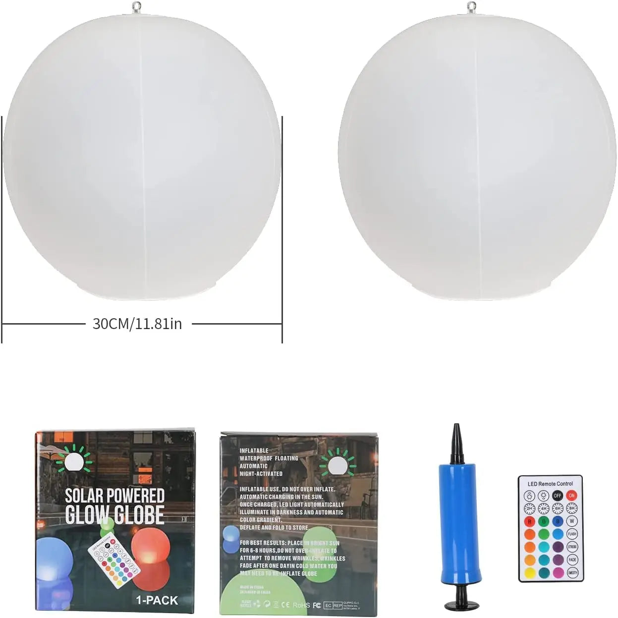 LumaFloat Solar Sphere - Lampada LED galleggiante che cambia colore