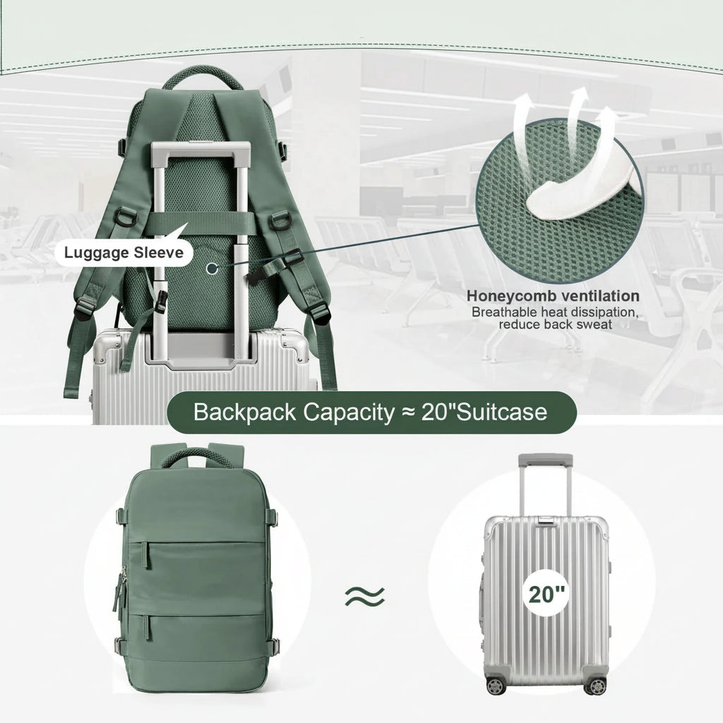 Vielseitiger Reiserucksack Handgepäck für Herren und Damen – Ideal für Reisen, Freizeit & Laptop-5