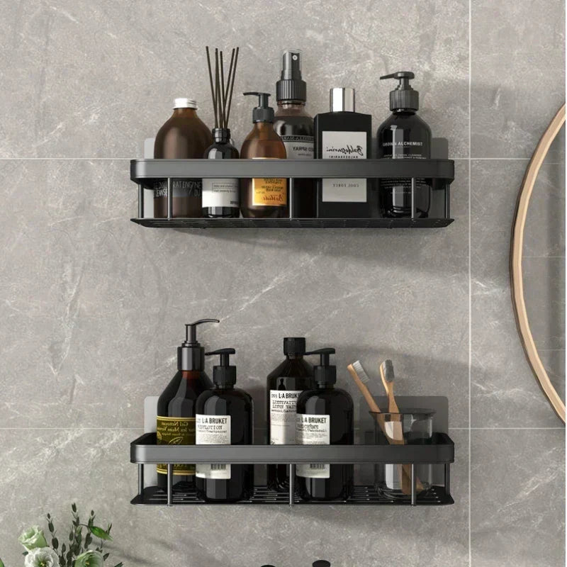 Badezimmer Regal Schmal Weiß Größe M Kunststoff Ohne Bohren-4