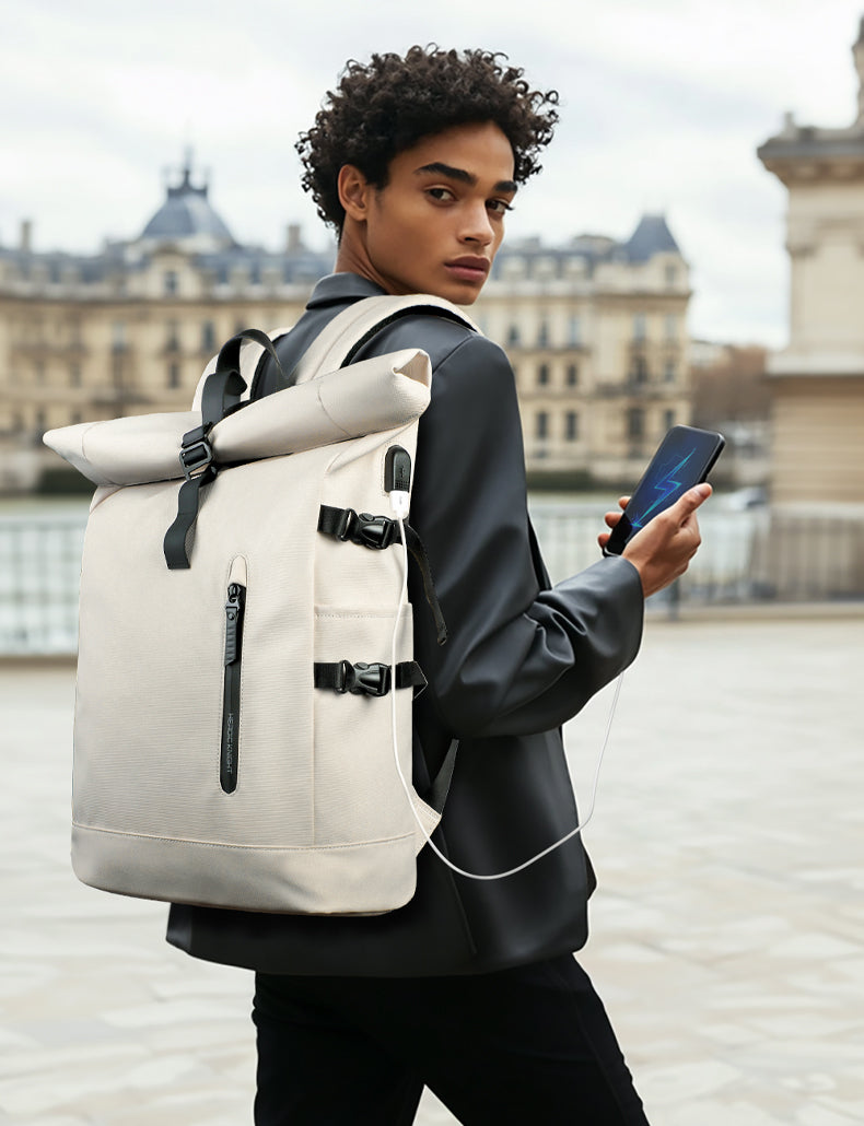 ROLLTRAIL - Expandable roll-top rucksack with laptop compartment & large volume