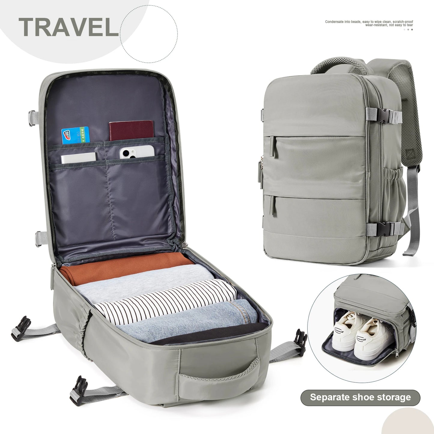 Variant image for Vielseitiger Reiserucksack Handgepäck für Herren und Damen – Ideal für Reisen, Freizeit & Laptop-3